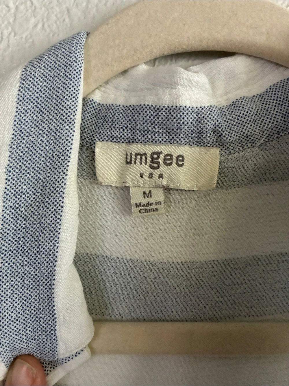 Umgee Light Blue & White Striped Pullover Shirt - Picture 4 of 4